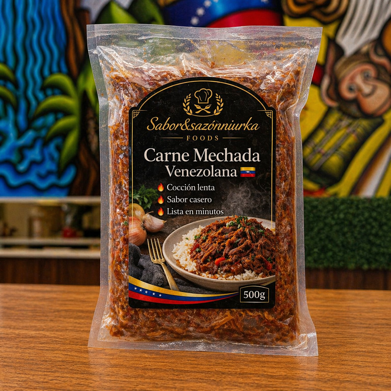 Carne mechada congelada